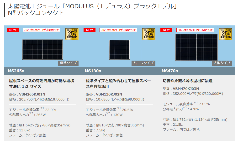 パナソニックの太陽光パネル